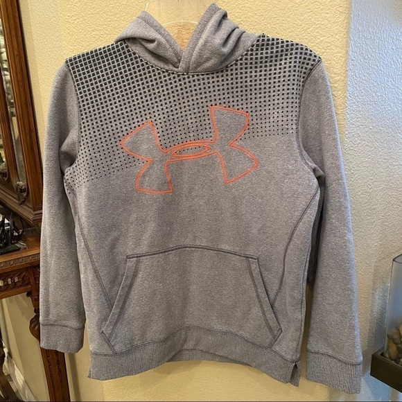 UNDER ARMOUR Gray Hoodie Sweatshirt Size YLG - Picture 1 of 7